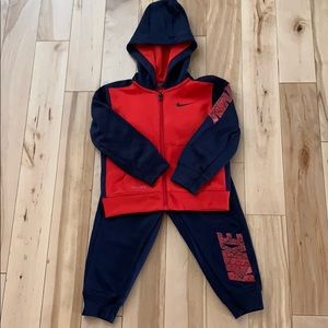 Toddler Nike Jacket/Pant Set Red/Navy